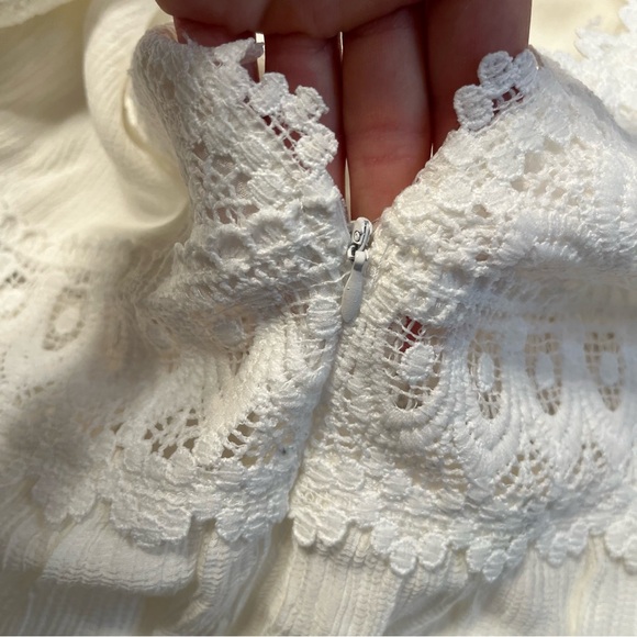 BluIvy Bohemian Style White Lace Detail A-Line Dress - Picture 13 of 17